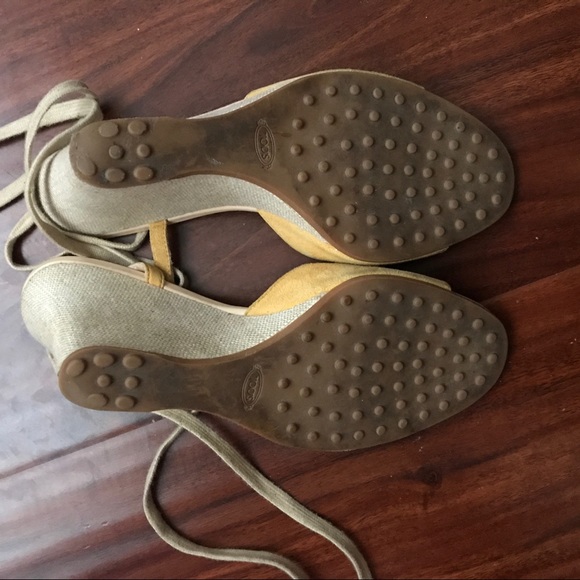 Tod’s Suede Peep Toe Wedges - Picture 7 of 12